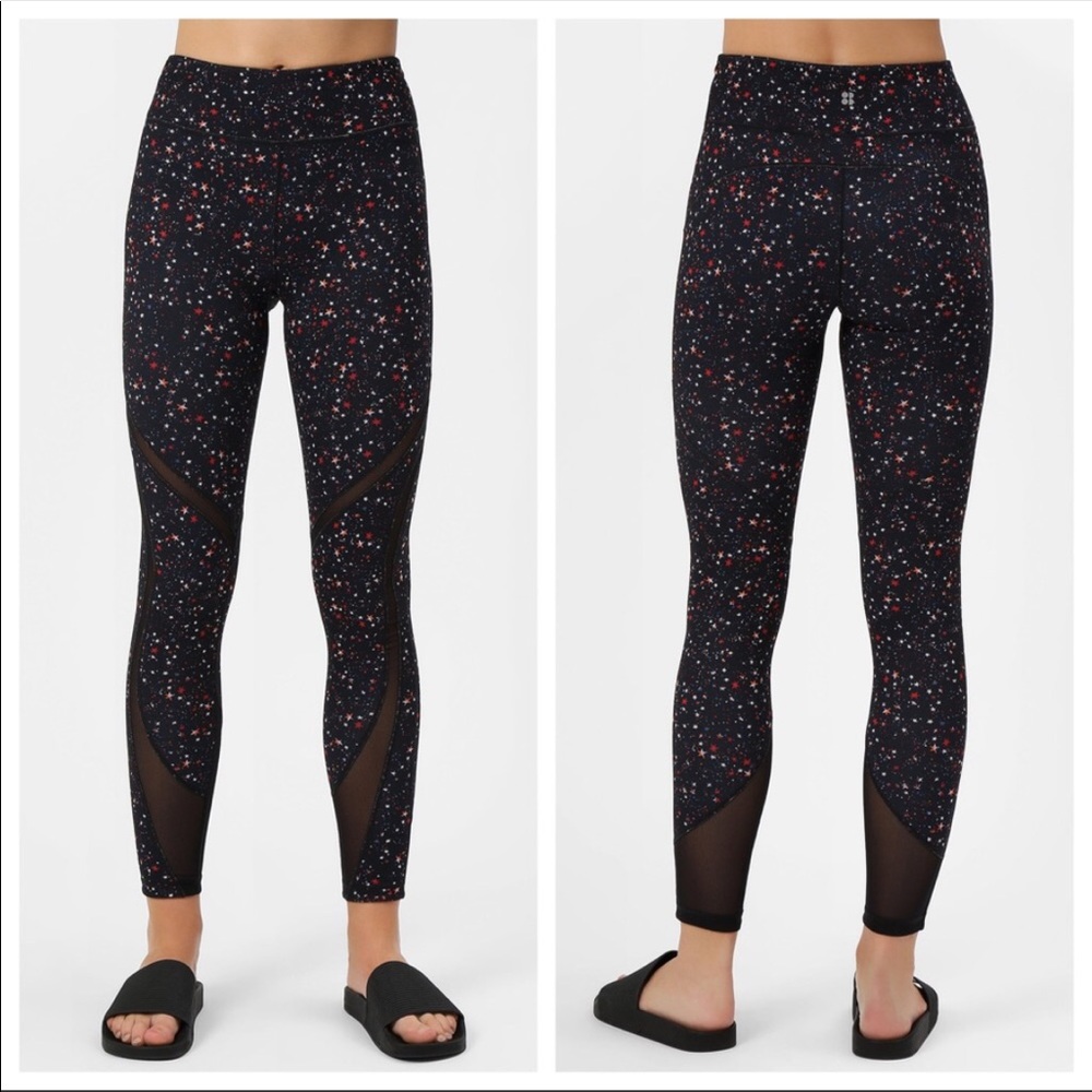 SWEATY BETTY- Reversible Star Mesh Workout Athletic Leggings
